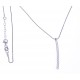 Collier argent rhodié 3g - zircons - 42+3cm