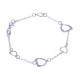 Bracelet argent rhodié 3,3g - 2 tons - coeurs - 18,5 cm