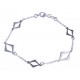 Bracelet argent rhodié 3,4g - 2 tons - losanges - 18,5 cm