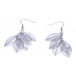 Boucles d'oreille acier "plumes"