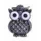 Broche fantaisie - "hibou" - vieil argent - strass