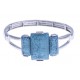 Bracelet fantaisie - résine bleue - élastique