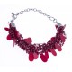 Bracelet fantaisie breloques et perles rouges 17+5cm