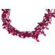 Collier fantaisie breloques et perles rouges 60+6cm