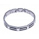 Bracelet acier homme - email noir - 22,5cm