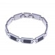 Bracelet acier homme - fibre de carbone - 23cm