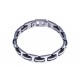 Bracelet acier homme - silicone - 21,5cm