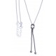 Collier argent rhodié 4,3g - "n?ud" - 2 tons noir et blanc - 40+4cm