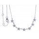 Collier argent rhodié 2,6g - "étoiles" - zircons 40+1,5+1,5cm