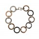 Bracelet acier - 2 tons ros - blanc - 20cm