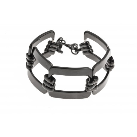 Bracelet acier noir - 19+4cm