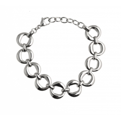 Bracelet acier - "ronds" - 17+4cm