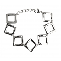 Bracelet acier - "losanges" - 18,5+4cm