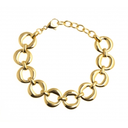 Bracelet acier dore - "ronds" - 17+4cm