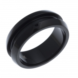 Bague support SCREW - lady - 7,5 mm - acier noir - T52 à 60