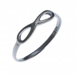 Bague argent rhodié noir 0,9g - infini - T50 à 60