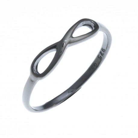 Bague argent rhodié noir 0,9g - infini - T50 à 60