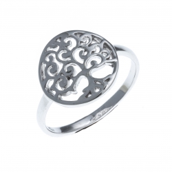 Bague argent rhodié 1,8g  - arbre de vie - T50 à 60