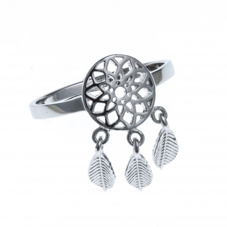 Bague argent rhodié 2g - attrape rêves - T50 à 60