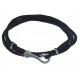 Bracelet acier homme - crochet  -  2 tours  - cordon noir - 40cm