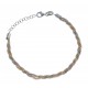 Bracelet argent rhodié 4,6g - 3 tons blanc - rosé - doré -  17+3cm