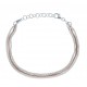 Bracelet en argent rhodié 4g - 2 tons rosé - blanc - 17+3 cm