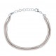 Bracelet en argent rhodié 4g - 2 tons rosé - blanc - 17+3 cm