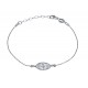 Bracelet argent rhodié 1,8g - ovale filigrané - 17+3cm