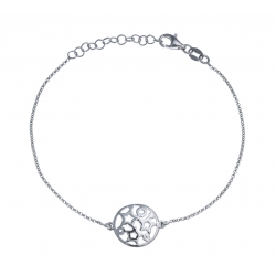 Bracelet argent rhodié 2,6g - rond - 17+3cm