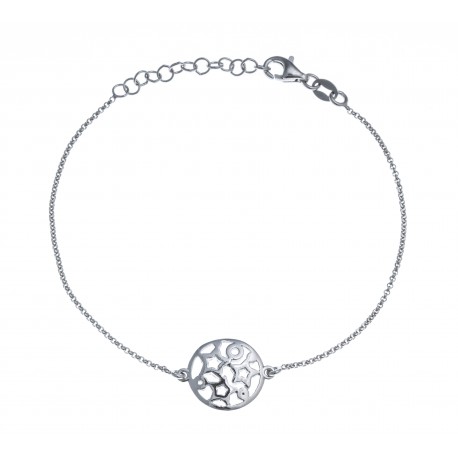 Bracelet argent rhodié 2,6g - rond - 17+3cm