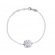 Bracelet argent rhodié 2,6g - carré - 17+3cm