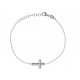 Bracelet argent rhodié 1,8g - croix 17+3cm