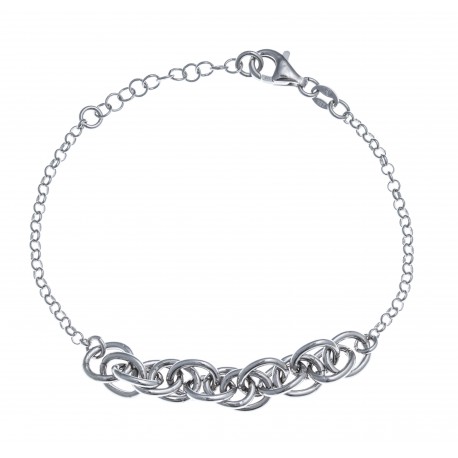 Bracelet argent rhodié 4,4g - 17+3cm