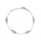 Bracelet argent rhodié  2,6g - 4 cœurs filigranés - 17+3cm