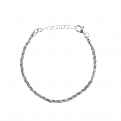 Bracelet argent rhodié 4g - 17+3cm
