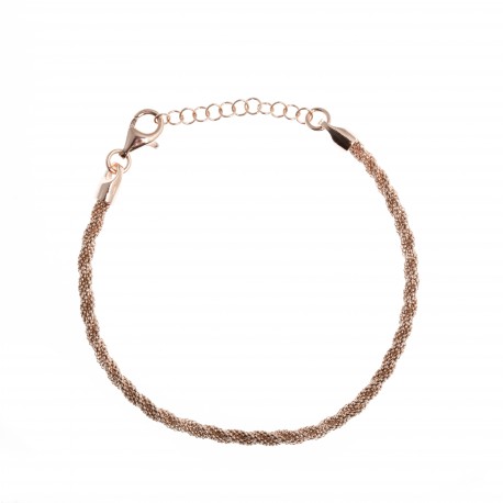 Bracelet argent rhodié rosé 4g - 17+3cm