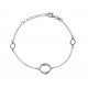 Bracelet argent rhodié 2,5g - 3 ronds - 17+3cm