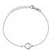 Bracelet argent rhodié  rosé 1,9g - coeur - 17+3cm