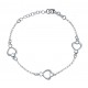 Bracelet argent rhodié 3,4g - 3 cœurs - 17+3cm