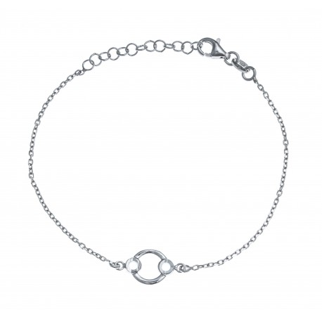 Bracelet argent rhodié 1,9g - rond - 17+3cm