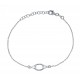 Bracelet argent rhodié 1,9g - ovale - 17+3cm