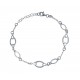 Bracelet argent rhodié 4g - 6 ovales - 17+3cm