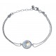 Bracelet argent rhodié 3,9g - cristal de swarovski - 17+3cm