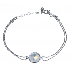 Bracelet argent rhodié 3,9g - cristal de swarovski - 17+3cm