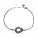 Bracelet argent rhodié 4,9g - zircons - 16,5+3cm