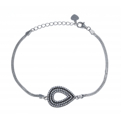 Bracelet argent rhodié 4,9g - zircons - 16,5+3cm