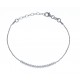 Bracelet argent rhodié  1,9g - zircons - 16,5+3cm