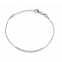 Bracelet argent rhodié  1,9g - zircons - 16,5+3cm