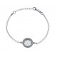 Bracelet argent rhodié 3,5g - rond - zircons - 17+3cm