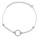 Bracelet argent thodié 2,4g - rond - zircons - 15+5cm